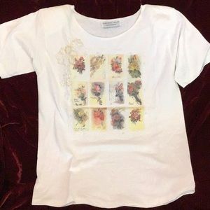 Vintage Deborah Wiley tee. Floral panel design